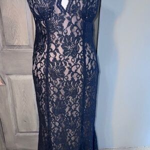 Nightway Black Lace Dress (sz 6)